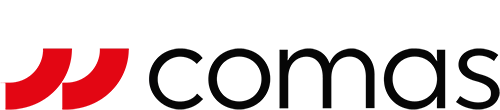 Brand logo: a red square block on the left with a bold black wordmark to the right.