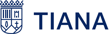 TIANA logo featuring a blue heraldic crest on the left and the word TIANA in blue to the right.