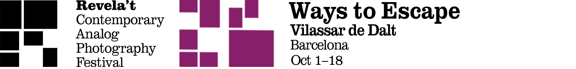 Abstract digital art: black background with a cluster of magenta squares arranged in a stepped pattern.